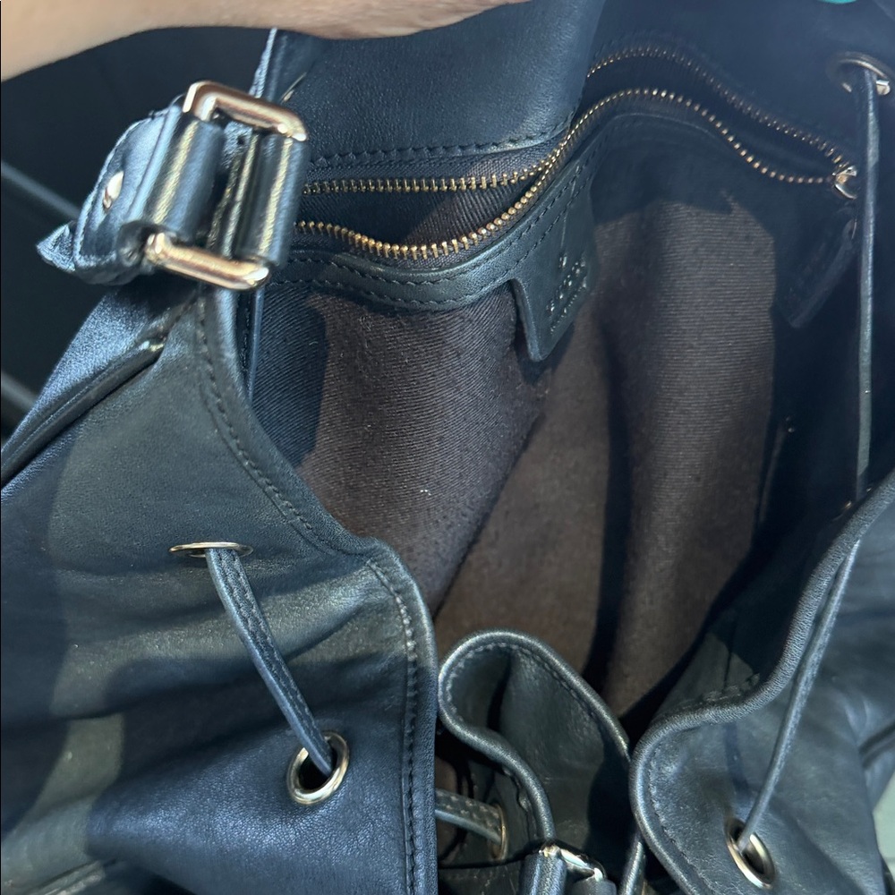 Gucci Black Leather Drawstring Hobo with Braided Handles - Picture 9 of 10